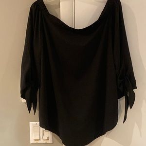Chico’s Off-the-shoulder Tie Sleeve top with 3/4 sleeves Black - Size 2 (L)
